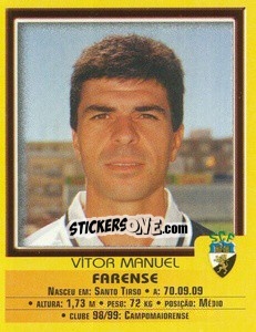 Sticker Vitor Manuel - Futebol 1999-2000 n. 202 - Panini
