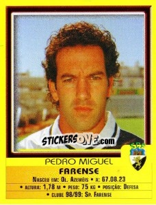 Sticker Pedro Miguel - Futebol 1999-2000 n. 205 - Panini