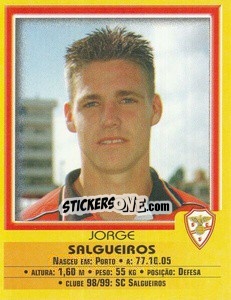 Sticker Jorge - Futebol 1999-2000 n. 210 - Panini