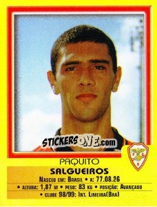 Sticker Paquito - Futebol 1999-2000 n. 218 - Panini