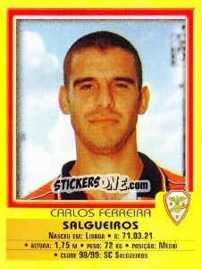 Cromo Carlos Ferreira - Futebol 1999-2000 - Panini