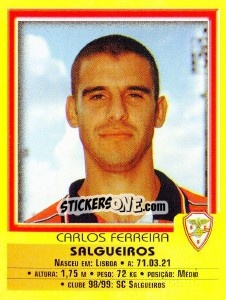 Sticker Carlos Ferreira - Futebol 1999-2000 n. 222 - Panini