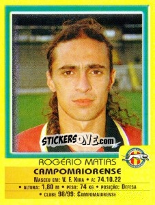 Cromo Rogerio Matias - Futebol 1999-2000 - Panini