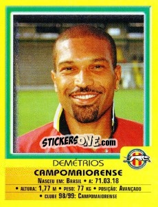 Cromo Demetrios - Futebol 1999-2000 - Panini