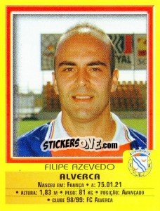 Cromo Filipe Azevedo - Futebol 1999-2000 - Panini
