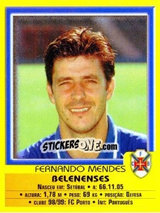 Sticker Fernando Mendes - Futebol 1999-2000 n. 293 - Panini