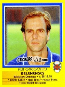 Sticker Rui Gregorio - Futebol 1999-2000 - Panini