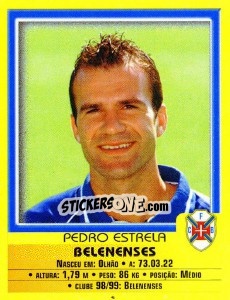 Cromo Pedro Estrela - Futebol 1999-2000 - Panini