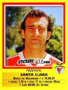 Cromo Amaral - Futebol 1999-2000 - Panini